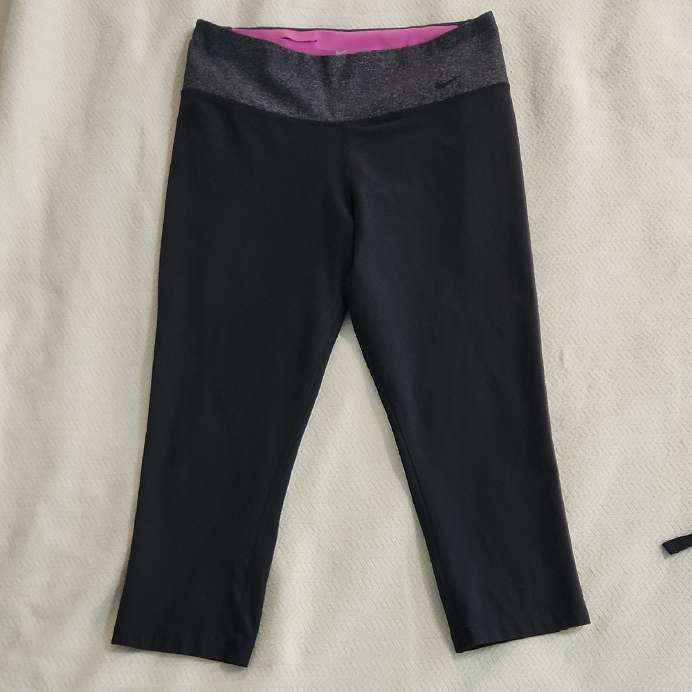Nike Black and Gray Leggings Dri Fit